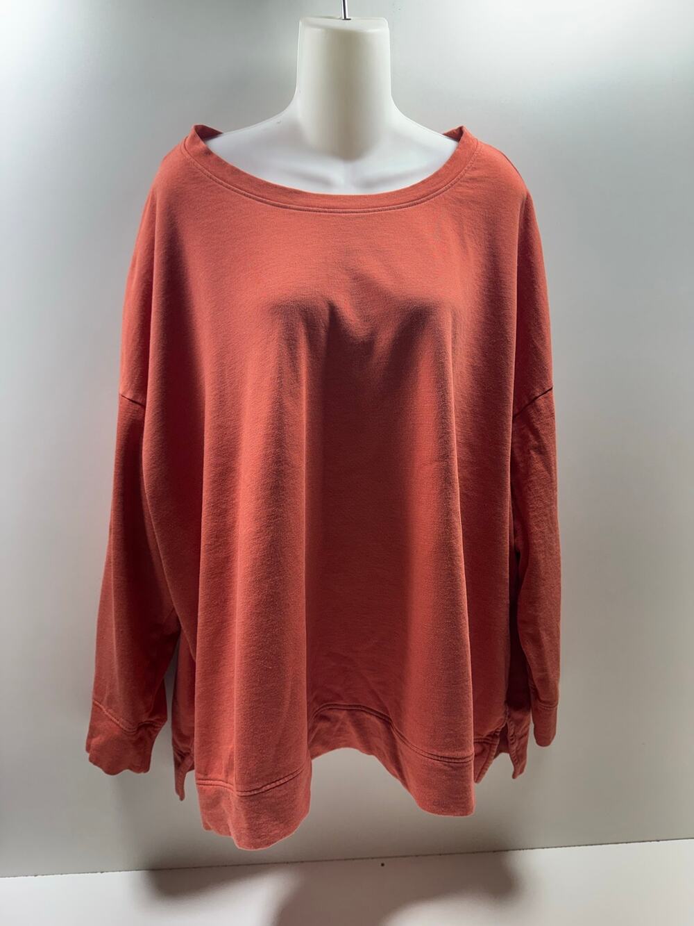 Terra & Sky Women’s Plus Sz 4XL (28W-30W) Sweatshirt Fall Tangerine Color Casual
